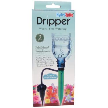 Imagem de HydroSpike Gotejador (pacote com 3) Kit de irrigação de fluxo de gotejamento ajustável sem preocupações - Exterior e interno, estacas de irrigação para plantas, vasos e recipientes, usa garrafa,