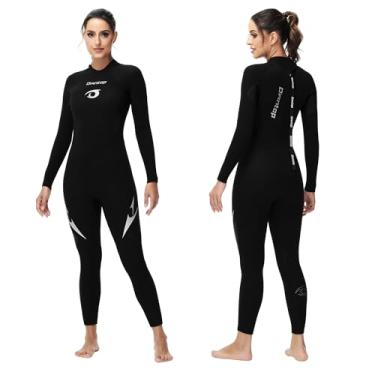 Imagem de Owntop Roupa de mergulho de neoprene de 5 mm para mulheres – Traje de banho grosso com zíper nas costas, manga comprida FPS 50+, roupa de banho para mergulho, surf, natação, mergulho, esportes