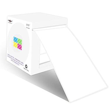 Imagem de PARLAIM Adesivos coloridos de bacalhau de 7,6 cm x 12,7 cm, 250 por caixa de distribuidor de etiquetas quadradas (branco)