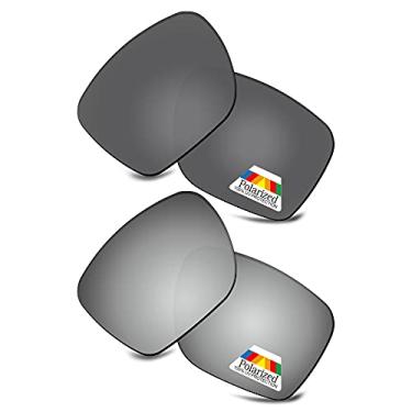 Imagem de Bwake Lentes de reposição para óculos de sol Oakley Sylas OO9448 57 mm - preto + prata todo polarizado