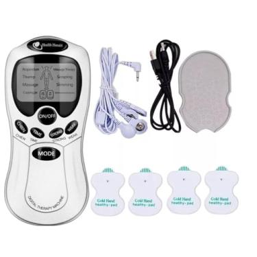 Imagem de Aparelho de Massagem por Choque TENS e FES com 4 Eletrodos - Massageador Muscular Portátil para Alívio de Dor e Reabilitação