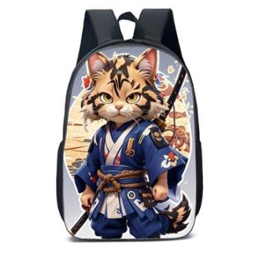 Imagem de MOCHILA ESCOLA INFANTIL JUVENIL ANIME GATINHO QUE LUTA JUDÔ-Unissex