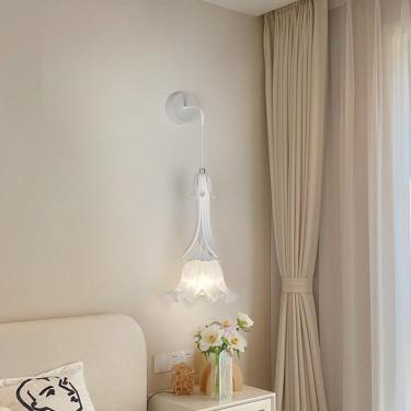 Imagem de Luminária de parede LED de flor acrílica de 9W Lâmpada nórdica moderna montada na parede para quarto interno, luminária de parede de cabeceira para decoração de varanda de sala de estar, luz