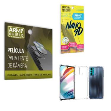Imagem de Película de Camêra Moto G60 Com Película de Cerâmica 9D e Capinha Anti
