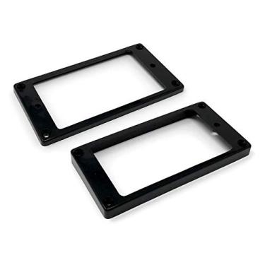 Imagem de Vintage Forge Conjunto de anéis de montagem de captador Humbucker de fundo plano preto (ponte e pescoço) para guitarras Epiphone HR1300F-BLK