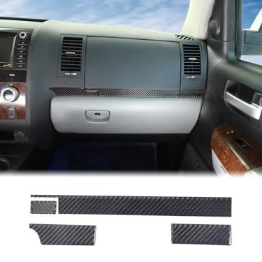 Imagem de Caixa de luva dianteira do assento do passageiro do carro adesivo de acabamento do painel inferior serve para Toyot@a Tundra 2007-2013 console central copiloto caixa de armazenamento caixa de