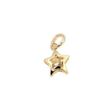 Imagem de Pingente banhado ouro 3x 24k 18k e 22k  feminino estrela cristal e det