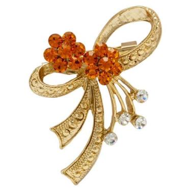 Imagem de Broche Strass Lacinho BRG16992 - Akasaki, Topázio, Dourado