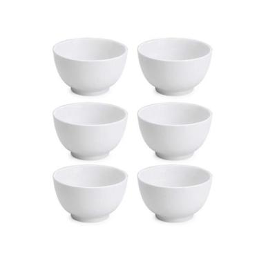 Imagem de Jogo 6 Tigelas de Porcelana Branca Bowl 390ml Cumbuca Japonesa - Bela 