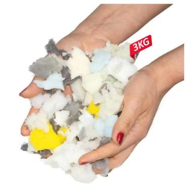 Imagem de Flocos espuma para puffs e travesseiros 3Kg em flocos - Mgonline