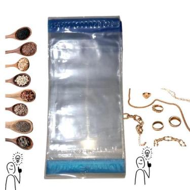 Imagem de Saco Adesivo 21x14 Cm Transparente Incolor Kit Com 100 Un - MODAKASA