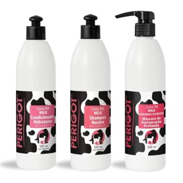 Imagem de Kit Shampoo E Condicionador Melancia E Máscara Morango 500ml Perigot
