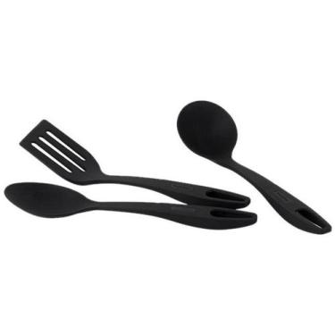 Imagem de Conjunto de Utensílios de Nylon Multiflon 8153 - 3 Peças, Preto, 3 Peç