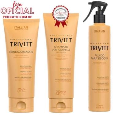 Imagem de Trivitt - Condicionador 200ml + Fluido para escova 300ml + Shampoo 250