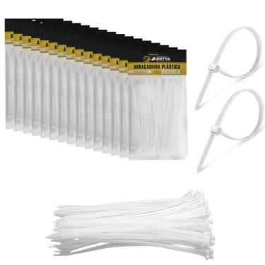 Imagem de 1500 Abraçadeiras Nylon Lacre Tairape 10cm Fita Hellerman 3.6 x 100mm 