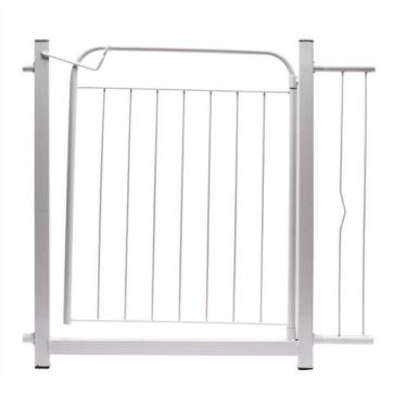 Imagem de Grade Portão Porta Proteção Pets Crianças C/ Extensor Branco - Aço mix