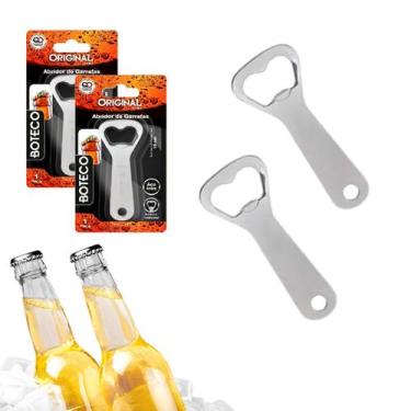 Imagem de Kit 02 Abridor De Garrafa Boteco Bar Cerveja Inox Reforçado - Original