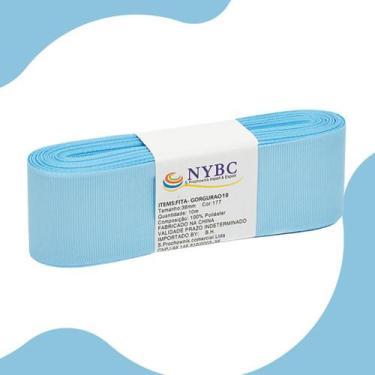 Imagem de Fita Para Laço De Gorgurão Azul Bebê - 22mm C/10 Metros - Nybc
