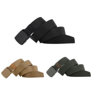 Imagem de Kit 3 Cintos Masculinos Infantis Militar Largo Moda Premium De Nylon F