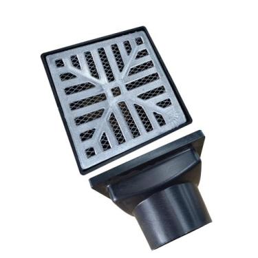 Imagem de Grelha Pluvial 15x15 Concava Quintal Coletora 75mm e Tela - Ficone & R