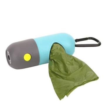 Imagem de Porta Saquinhos Higiênicos Portátil com Iluminação em LED para Cachorr