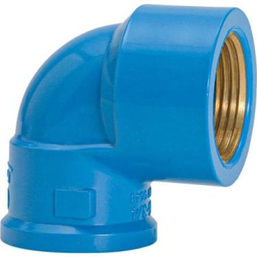 Imagem de Joelho Azul Com Bucha Latao Amanco 25Mm X 1/2'', Azul, LATAO