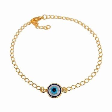 Imagem de Pulseira Pingente Olho Grego Folheado Ouro 18k - Mixfolheados