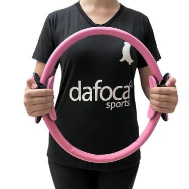 Imagem de Anel de Pilates Tonificador Flexível 38cm Rosa Liftness Dafoca Sports 