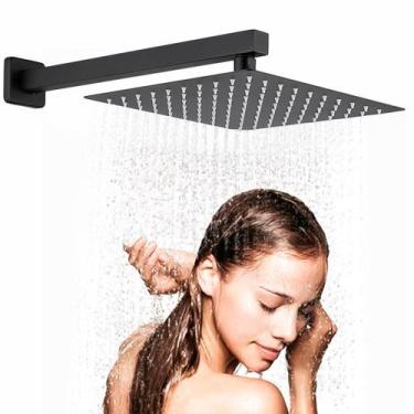 Imagem de  Ducha Chuveiro 30x30 Inox Com Braço 40cm Solar Gás Piscina - Swanton,