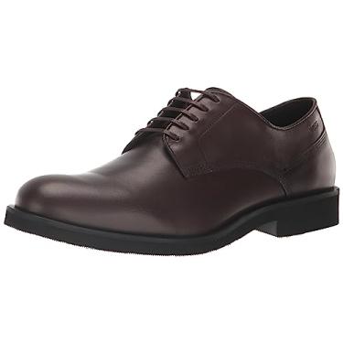 Imagem de BOSS Sapato social masculino Derby de couro macio Oxford, Marrom escuro, 38