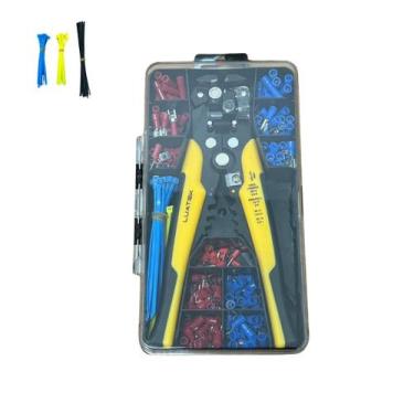Imagem de Kit Alicate Decapador Automático + Terminais E Abracadeiras Nylon - LU