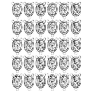 Imagem de Diyalo 3-Hole Holy Ave Maria/Miraculous Medal/Our Lady of Aparecida/Saint Bernadette of Lourdes Rosary Chaplet Connector DIY Jewelry Making Parts in Bulk (N-30pcs)