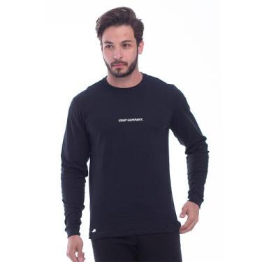 Imagem de Blusa Manga Longa Masculina Camisa de Frio Inverno Leve USUP, Preto, P