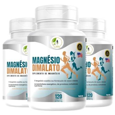 Imagem de KIT C/3 Un. Magnésio Dimalato 120 Cápsulas - Fits Life