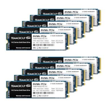 Imagem de TEAMGROUP MP33 512GB Pacote com 10 unidades SLC Cache 3D NAND TLC NVMe 1.3 PCIe Gen3x4 M.2 2280 SSD interno (leitura/gravação 1.700/1.400 MB/s) compatível com laptop e PC Desktop TM8FP6512G0C1P2