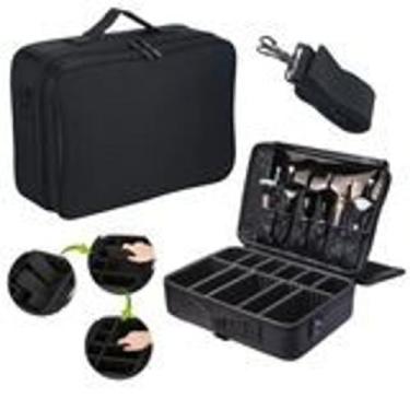 Imagem de Kit 2 Maleta de Maquiagem Profissional Com Divisórias Organização Make