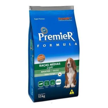 Imagem de Ração Premier Fórmula Cães Adultos Raças Medias Light 15kg - Premier P