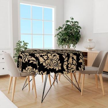 Imagem de Toalha De Mesa Redonda Tecido Oxford Arabesco Preta TL02-140x140cm - C
