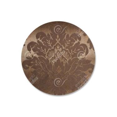 Imagem de Capa para Sousplat em Tecido Jacquard Marrom Antigo Medalhão Tradicion