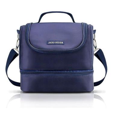 Imagem de Bolsa Térmica Lancheira Necessaire Marmita Lanches Bebidas 2 Compartim