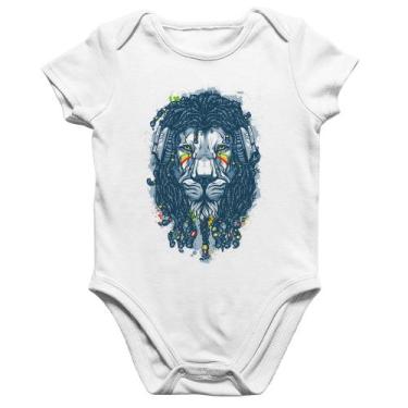 Imagem de Body Bebê Algodão Leão Reggae - Foca na Moda, Branco, GG