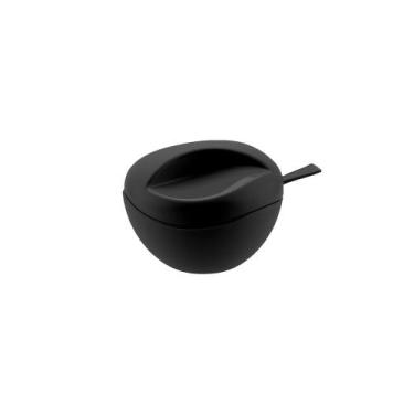Imagem de Açucareiro com Tampa e Colher Porta Açucar Preto - UZ