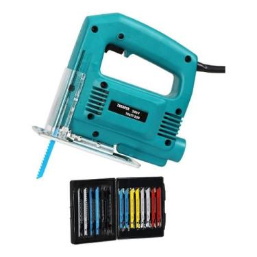 Imagem de Kit Serra Tico Tico 500w + 14 Lâminas Madeira Metal Tssaper 110v