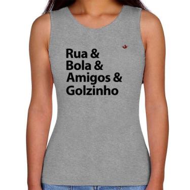 Imagem de Regata Feminina Rua & Bola & Amigos & Golzinho - Foca na Moda, Cinza, 