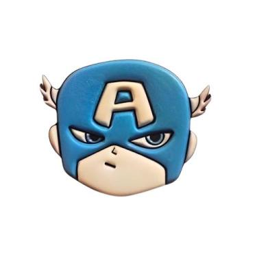 Imagem de Kit 50 Peças aplique Emborrachado Capitão America Rosto - RAE