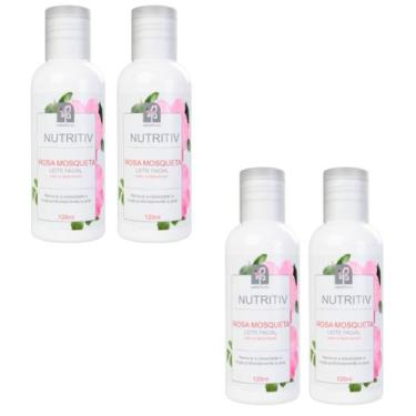 Imagem de LEITE FACIAL ROSA MOSQUETA NUTRITIV 120ml NATUFLORES kit 4und