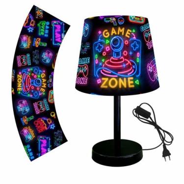Imagem de Abajur luminaria 15x20 gamer games zone - ATACADAO DA DECORACAO