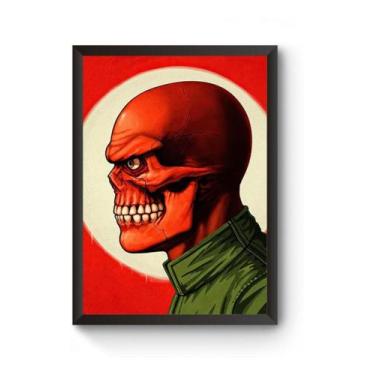 Imagem de Poster Moldurado Caveira Vermelha - Fanarte