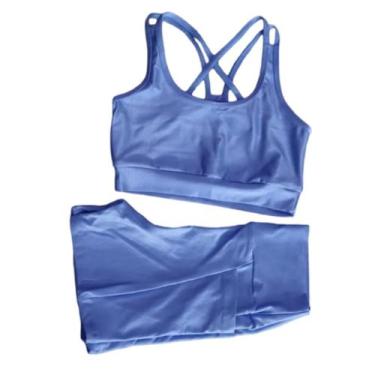 Imagem de Shorts Curto Meia Coxa Liso + Top Feminino Academia Fitness - Estação 