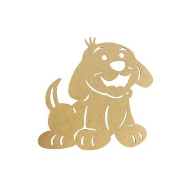 Imagem de Aplique Cachorro Enfeite Decoração P 9x8,5 Laser Mdf Madeira - Atacadã